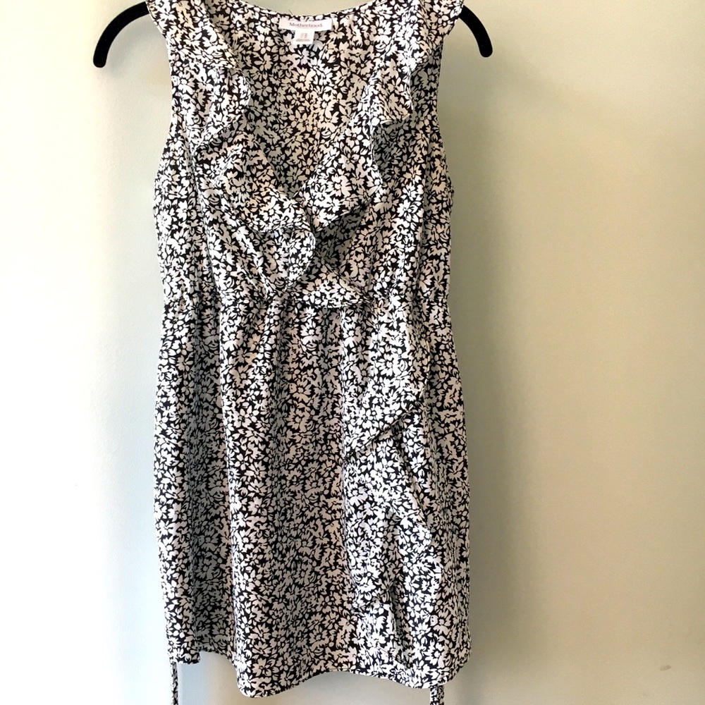 Motherhood maternity faux wrap blouse